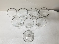 8 VTG MCM LIBBEY WATER PLATINUM RIM #3003-15 GOBLETS 5 3/8″