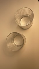 Patrón Etched Clear Glass Round Tumbler Glass Set of 2 Drinkware Two-Piece