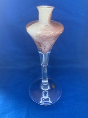 Bleikristall 24% Peter Kaspar Hand Blown Art Glass Pink Purple Candle Holder