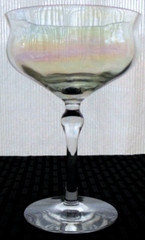 Iridescent Clear Crystal Glass Optic Paneled Champagne Glass