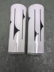 2 Libbey Frosted Tom Collins Set Vintage Tall White Drinking Glass Tumblers MCM