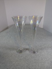 Artland Vertical Optic Hollow Stem Fluted Champagne 10 1/8 » EUC. Set 2