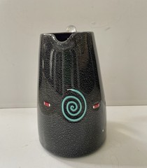 FineLine Studios 1990 Hand Blown Glass Pitcher Rare Metal Flake By Kerry Feldman