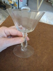 Fostoria Glass Clear Silver Flutes Low Sherbet Or Cocktail Glass 1949-1976