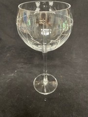 Lenox Staccato Balloon Wine Glass Cut Crystal Lines & Ovals
