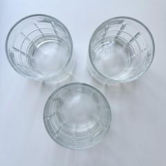 (3) Anchor Hocking Clear Manchester Tartan 8 Oz Old Fashioned Rocks Glasses