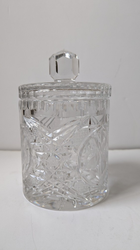 Beautiful Hand Cut Crystal ICE Bucket Cookie Biscuit Candy Jar with Lid