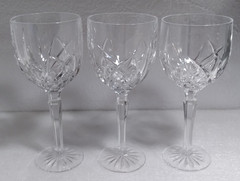 3 Waterford MARQUIS Brookside Wine Water Goblets Crystal 8.5″ Near MINT