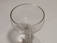 Set of 4 Libbey Twisted Spiral Stem Glass Champagne Coupes 4.75″ Tall