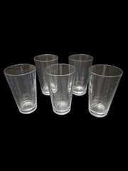 ROYALEX Set of 5 Clear Everyday Drinking Glasses /Tumblers 12 oz Toughened Glass