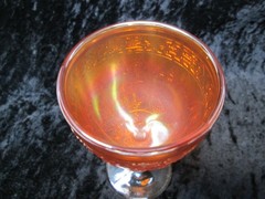 Antique Fenton Sailboats Golden Carnival Glass Wine or 4 1/2″ Cordial plus M Cup