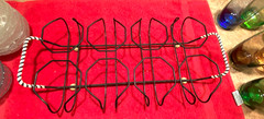Vintage Glasses Set of 8 Mid Century with wire carrying case plus 50’s side dish