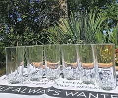 (6) St. George AMERICAN HERITAGE OPTIC Crystal Highball Glasses 12oz WEIGHTED