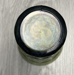 Olive Green Pressed Glass Tumbler Drinking Glass Textured Panel Design Decor