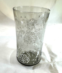 Libbey dandelion seed glass tumbler c.1960 mid century modern 5 1/8″ tall
