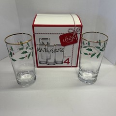 Lenox «Holiday» 14 oz. Highball Glasses, SET of 2 Gold Trim Tumblers
