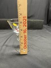 (4) Beau Brummel Novelty Tipsy Cocktail Bar Glasses One With Chip SEE PICTURES