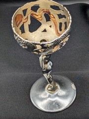 1 Vintage Art Deco Candle / paperweight Holder Chrome Nude Stem Risque 1950s