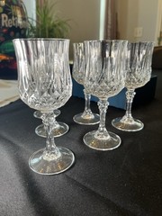Set of 6 Cristal d’ Arques Lead Crystal Longchamp 17,5 cl Wine/Water Glasses