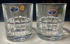 Brooks Brothers 2 Double Old Fashioned Whisky Glasses Czech Crystal Sutton Place