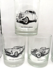 Vintage Rock/Drinking Glasses Classic Cars High Ball Rocks Cocktail Set of 6