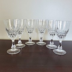 Cristal D’Arques-Durand Wine Glasses Crystal Pompadour Set Of 6 – 5 7/8″ Tall