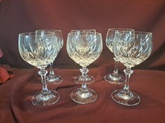 VTG Stemware 6 Schott Zweisel Gardone Crystal Wine Goblets Glasses Germany 6.5″
