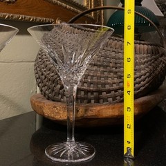 2 Waterford Crystal 14 Ounce Lismore Oversized 7 3/4″ Martini Glasses – Pristine