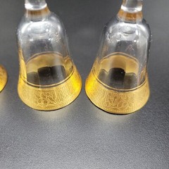 Vintage Glastonbury Lotus Minton Gold Trim Crystal Shot Glasses Set of 4