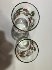 Vintage Strawberry Field Juice Glasses Set of 2 Retro 1970s Cottagecore Kitchen