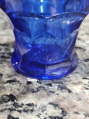 Set of 4 Viking Georgian Cobalt Blue 8 oz Tumblers Juice Glasses-4 1/8″