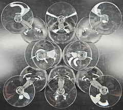 8) Fostoria Holly Clear Champagne Sherbet Set Vintage Crystal Cut Etch Retro Lot