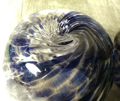 Cobalt Blue Tumbers,Pair Hand Blown Signed Dated 2000,