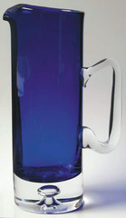 BLOCK “STOCKHOLM” 42 OZ. 10 1/8”H Pitcher Cobalt Blue w/Air Bubble Base NEW/MINT