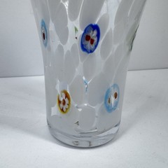 Amici Hand Blown Art Glass Tumbler Millefiori Confetti Swirl 6in
