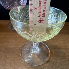 VTG.*Champagne/Sherbet Glasses *cut Diamond Pattern *various Pastel Colors