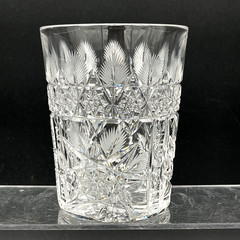 American Brilliant 4 Cut Glass Lead Crystal Tumblers Whiskey Glasses Old Fashion