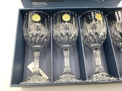 Cristal d’Arques Wine Glasses Set of 4 Bretagne Pattern 6.5 Inch BNIB