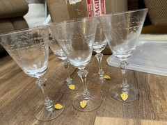 Tiffin Wine Goblets, Set Of 5 Vintage Pre1968, Excellent Condition