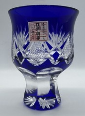Japanese Edo Kiriko Saiho Blue Cut Glass Hirota Glass Co., Ltd.