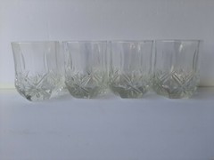 Set 4 Cut Crystal Old Fashioned Glasses~EXC~Rocks Whiskey Barware 10 Oz.