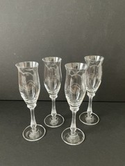 Set Of 4 Vintage Mikasa Ardmore Crystal Champagne Flutes Glasses 8 3/8”