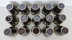 Canonsburg Pottery Brown Drip Glaze Set Of 15 Tumblers Cups 10oz 3½»