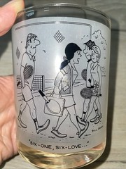 The Bill Davey Collection Tennis Cartoon Beverage Glasses Hard To Find Set Of 4