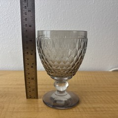 Villeroyand Boch Boston Grey Clear Water Glass / Goblet 8oz 5.63″ ( 5 Avail )