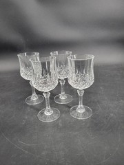 Gorgeous Set of 4 Cristal D’Arques Longchamp 8oz Wine Glasses Paris France 7″