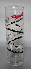 Libbey Glass Tumbler Tom Collins High Ball Fox Hunt Hound Dog Barware Vtg