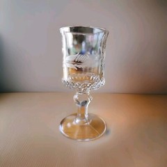 Vintage Liqueur Cordial Glass Small Stem Etched Leaf Detail 3.75″ Tall