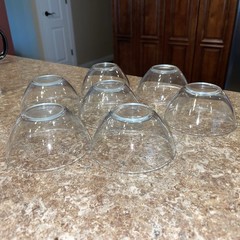 Arcoroc France Dessert Sherbet Cups Set of 7 Clear Glass 3 7/8″ Diameter x 2″ T