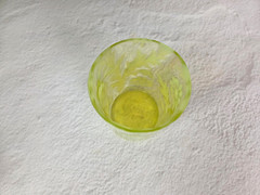 Fenton Daisy & Fern Topaz Vaseline Glass Tumbler – Excellent Condition 3.5″